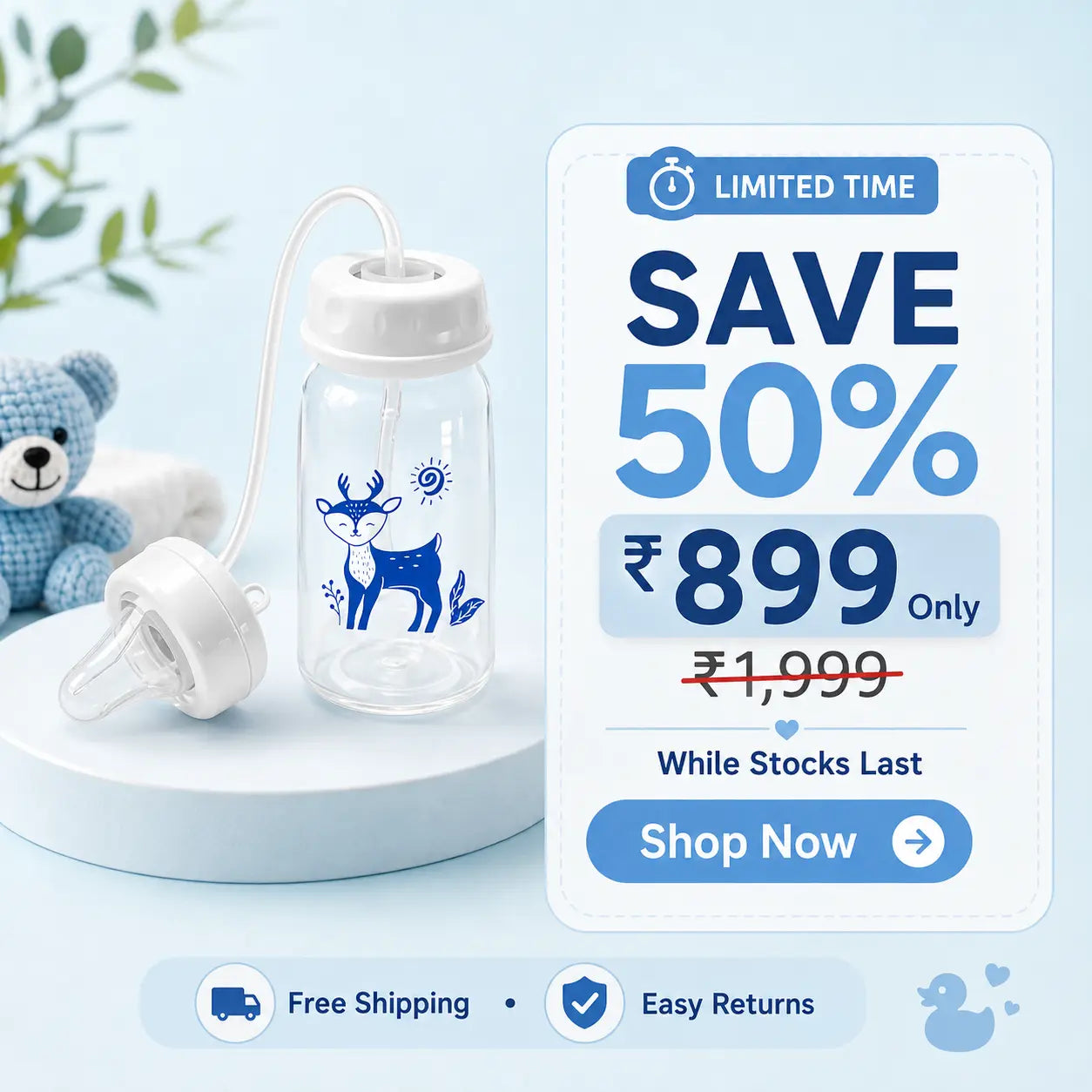 Ziveo™ - Hands-Free Baby Feeding Bottle