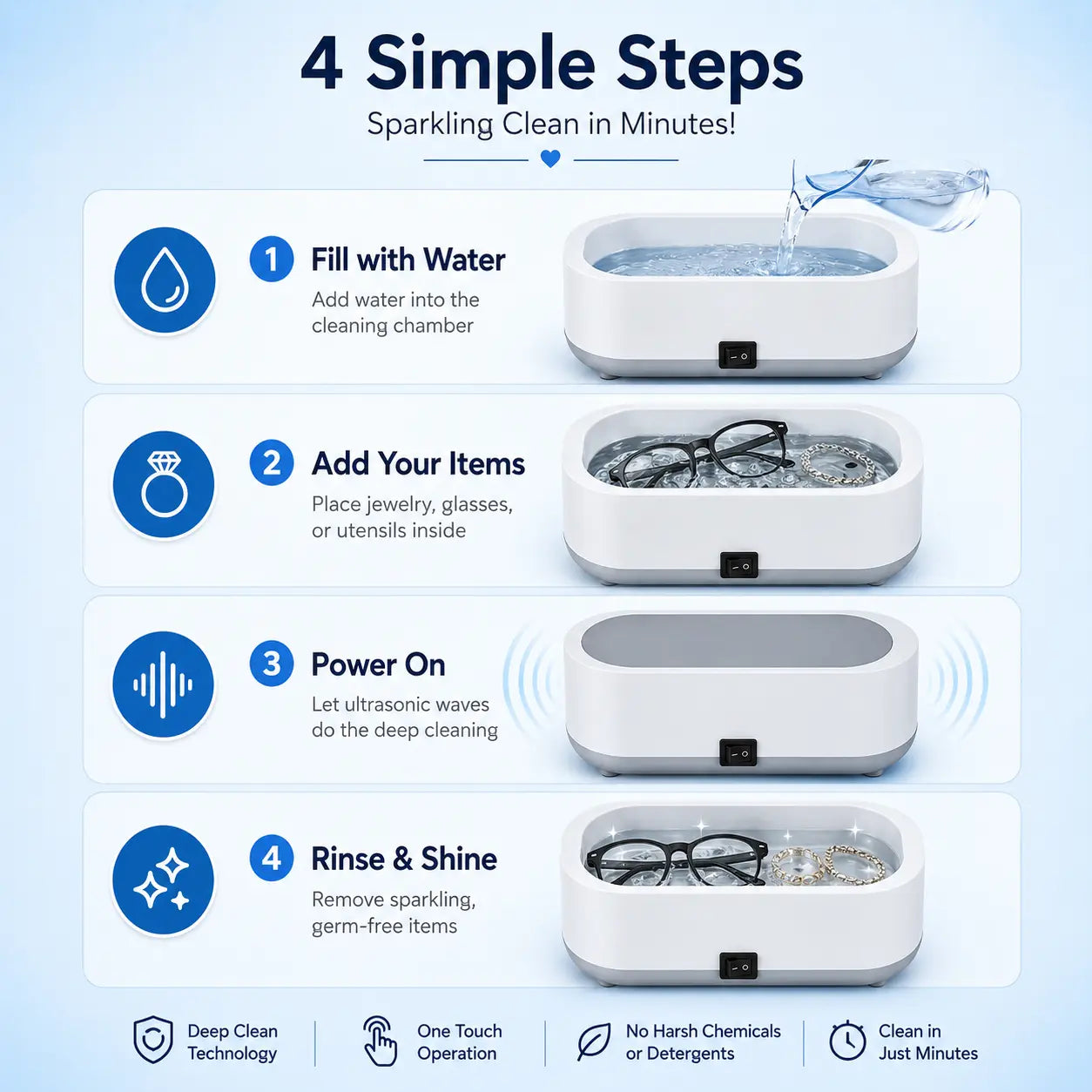 Ziveo™ - All-in-One Ultrasonic Cleaner